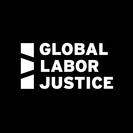 Global Labor Justice logo, black with white background 
