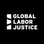 Global Labor Justice logo, black with white background 